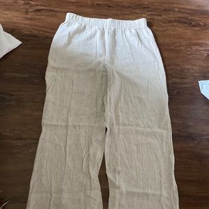 tan linen pants
